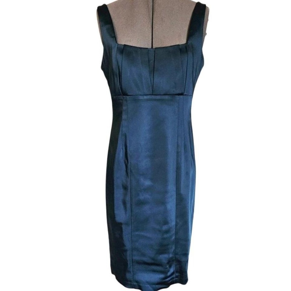 Calvin Klein Midi Dress Size 10 Teal sleeveless pleated‎ bust cocktail